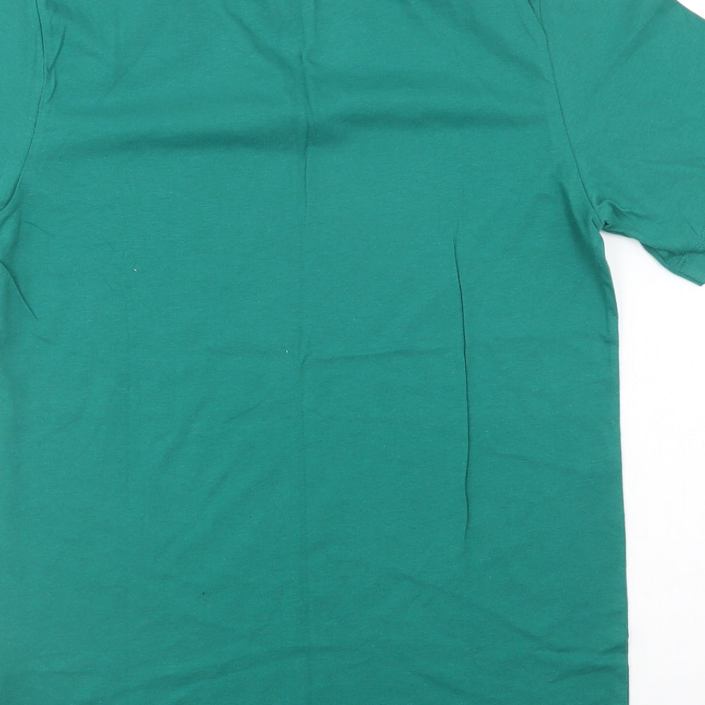 Nike Mens Green  Cotton  T-Shirt Size S Crew Neck