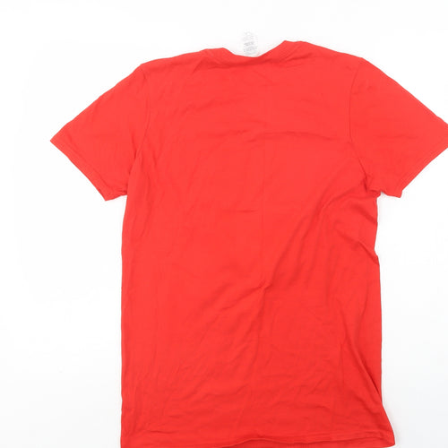 Gildan Womens Red  Cotton Basic T-Shirt Size S Crew Neck - Queen Elizabeth II