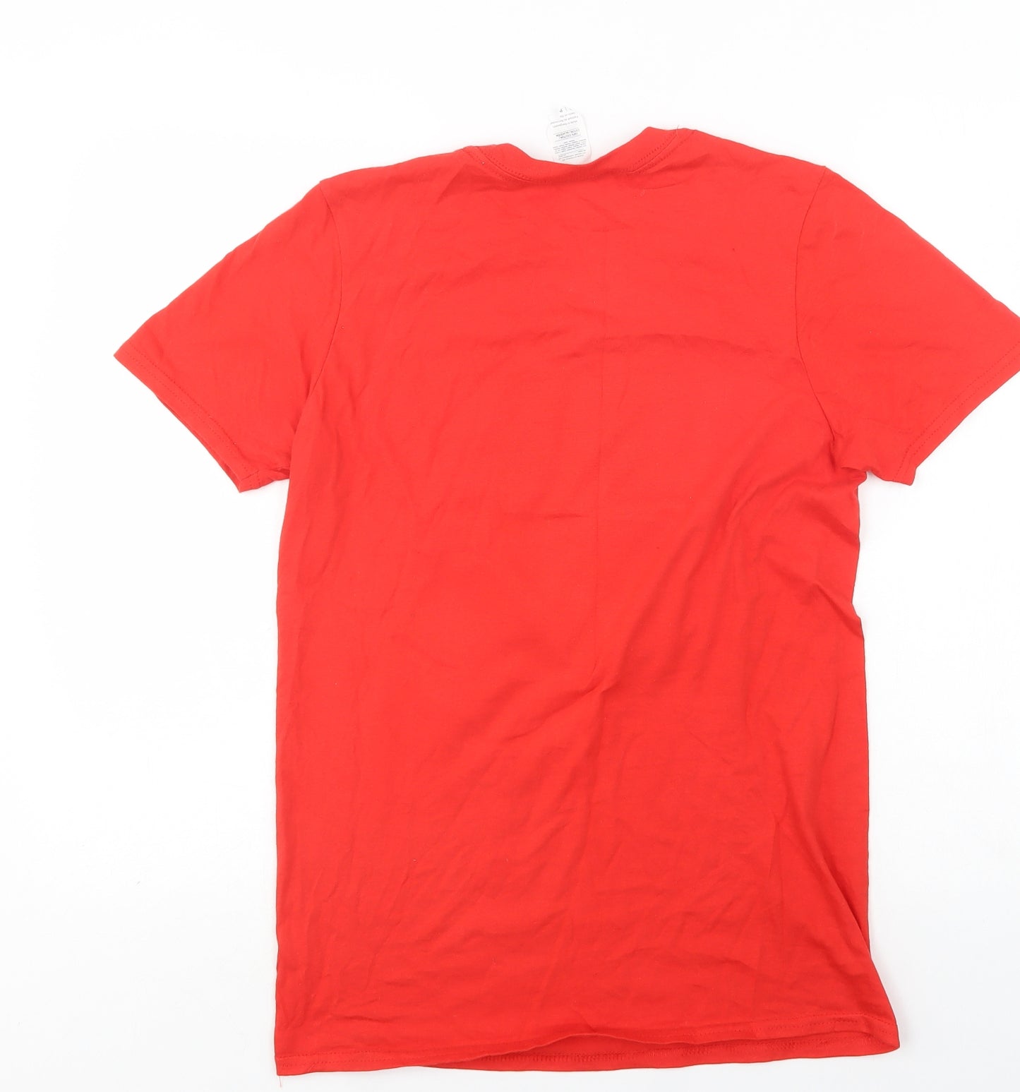 Gildan Womens Red  Cotton Basic T-Shirt Size S Crew Neck - Queen Elizabeth II