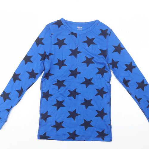 F&F Boys Blue Geometric Cotton  Pyjama Top Size 11-12 Years   - Star Print