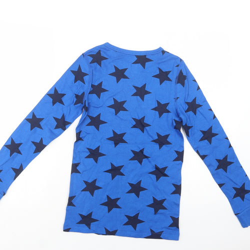 F&F Boys Blue Geometric Cotton  Pyjama Top Size 11-12 Years   - Star Print