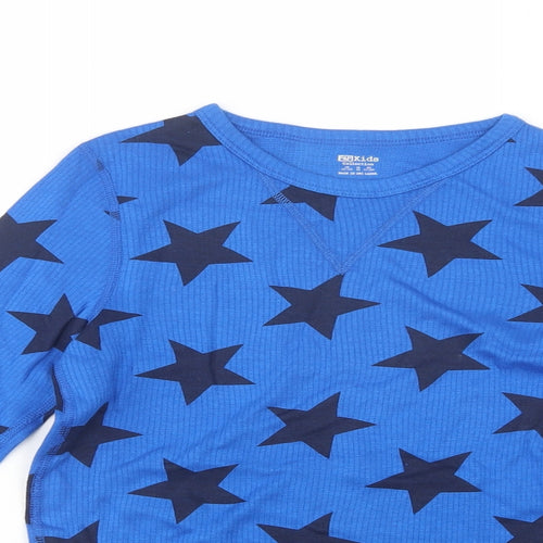 F&F Boys Blue Geometric Cotton  Pyjama Top Size 11-12 Years   - Star Print