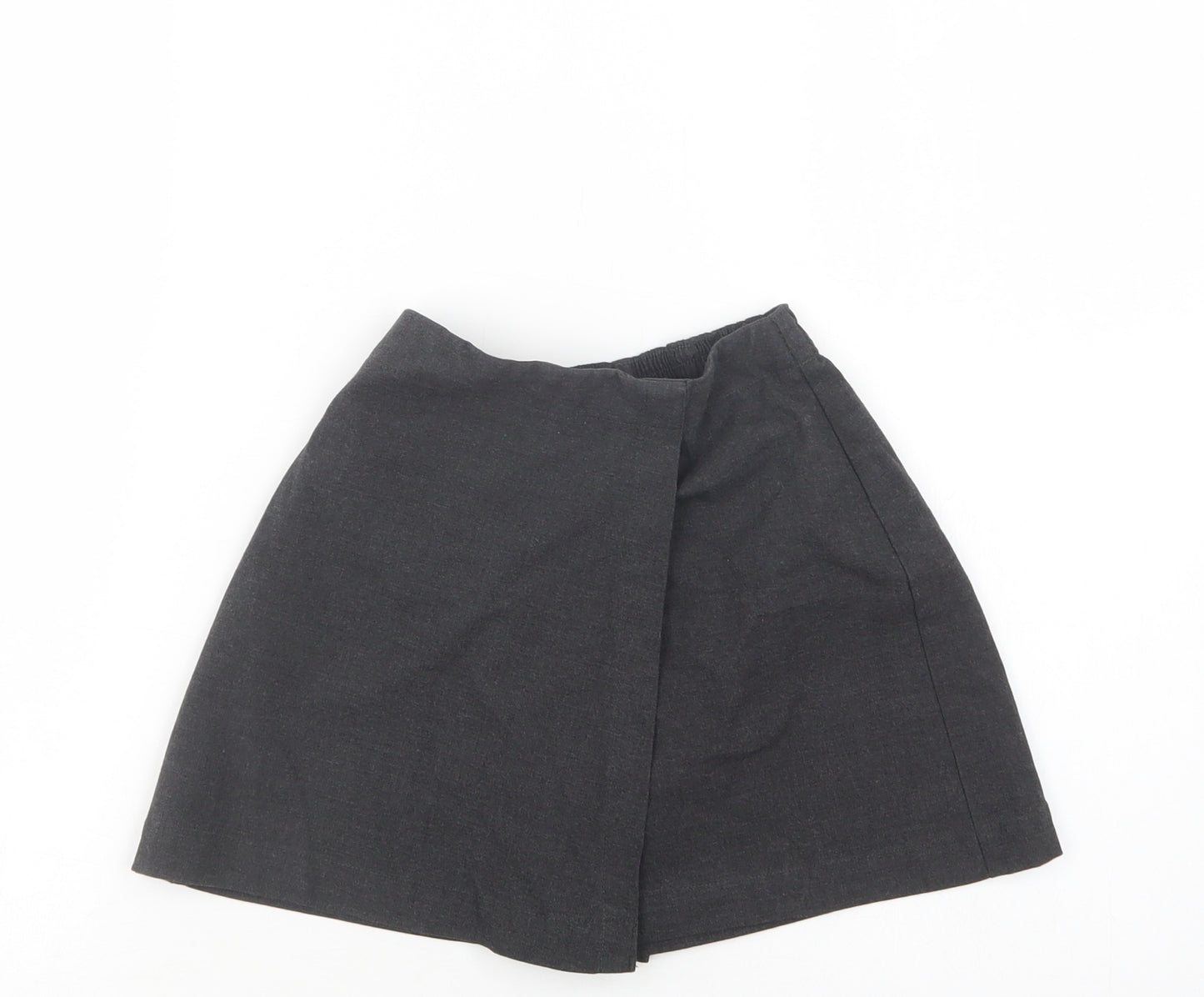 David Luke Girls Grey  Polyester A-Line Skort Size 5-6 Years  Regular  - School Wear