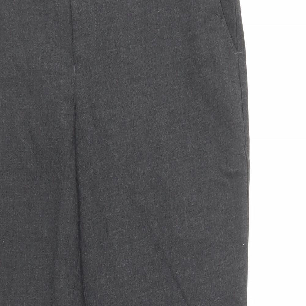 M&S Boys Grey  Polyester Dress Pants Trousers Size 12-13 Years  Regular Hook & Loop - School Wear