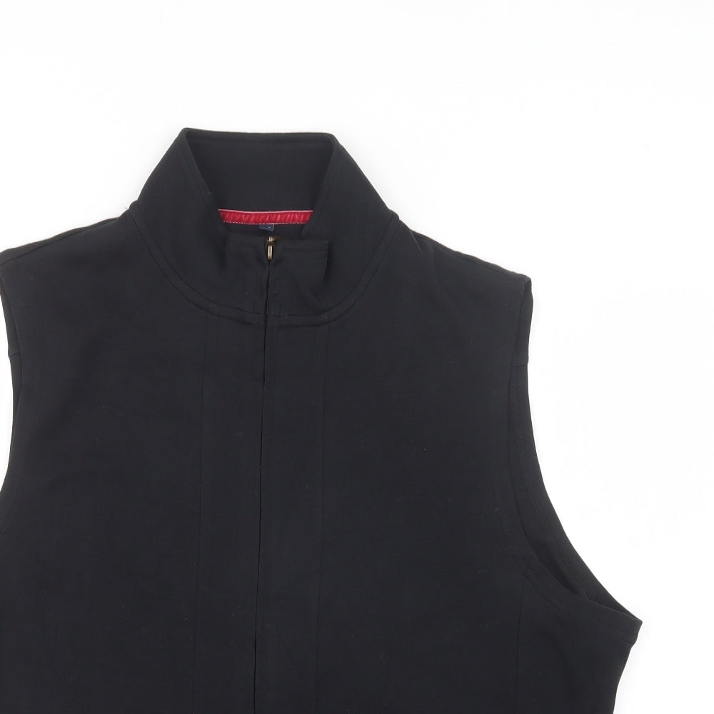 DASH Womens Black  Cotton Full Zip Sweatshirt Size 22  Zip