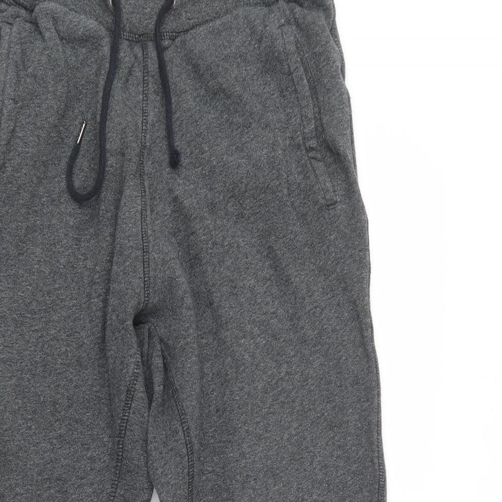 H&M Womens Grey  Cotton Jogger Trousers Size M L27 in Regular Drawstring