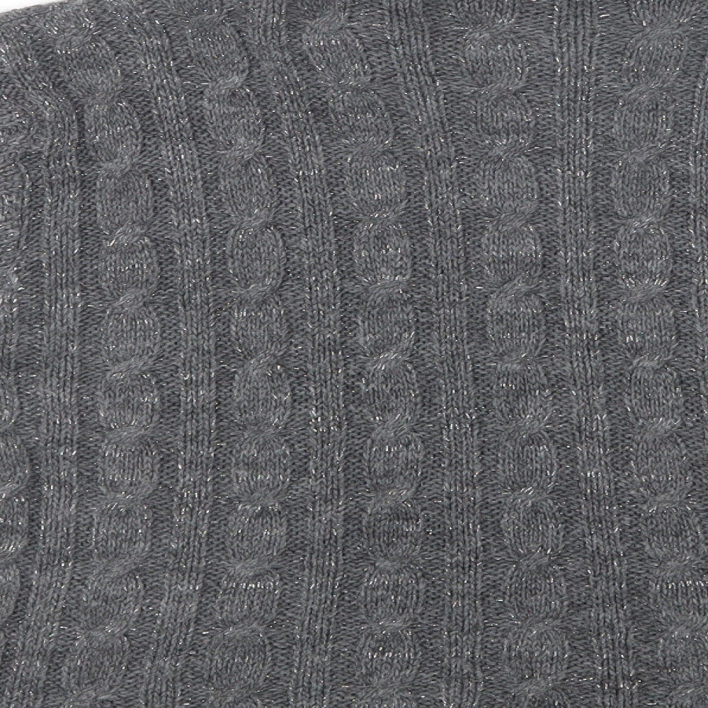 Preworn Womens Grey Roll Neck  Acrylic Pullover Jumper Size S