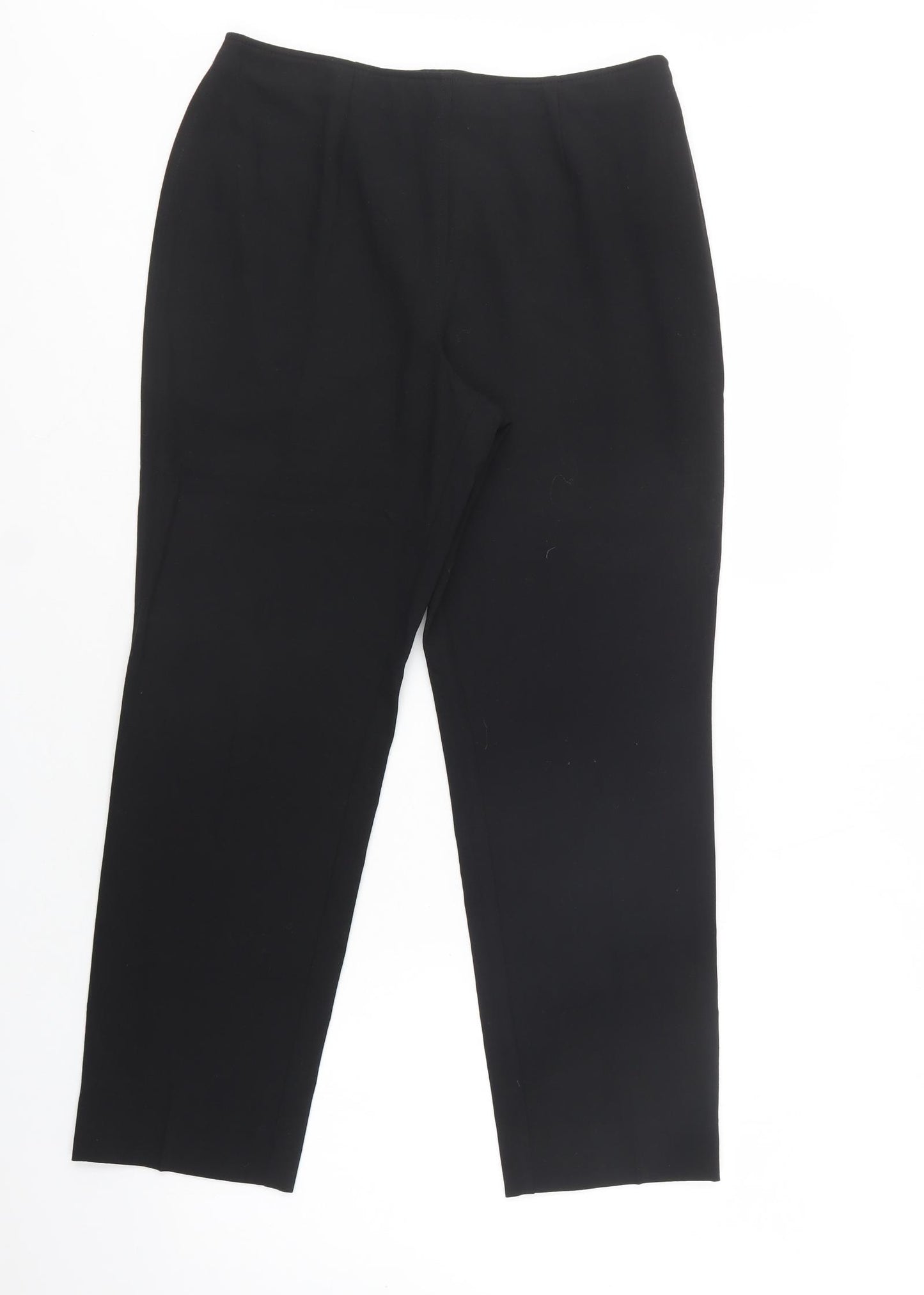 M&S Womens Black  Polyester Dress Pants Trousers Size 14 L28 in Regular Zip