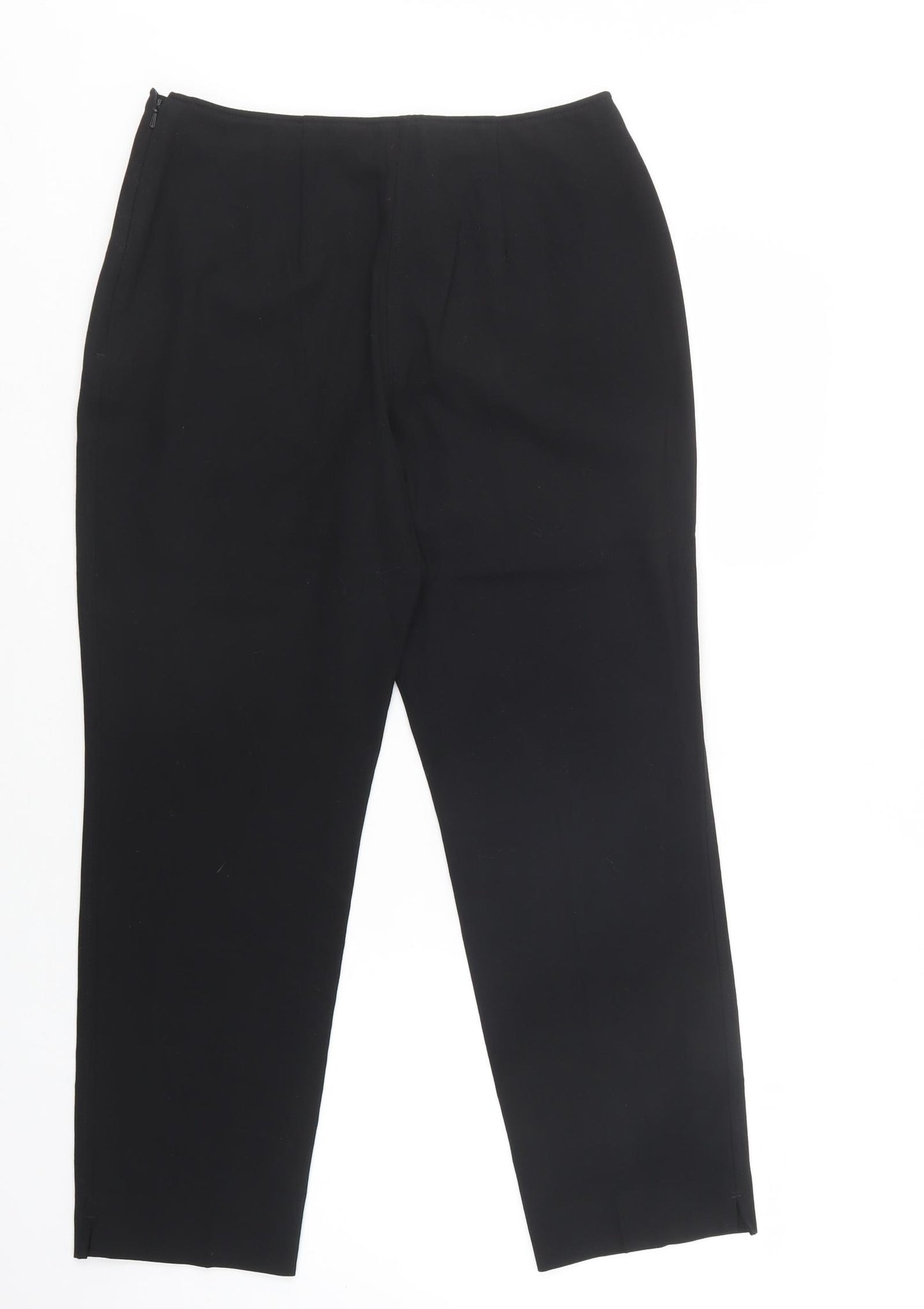 M&S Womens Black  Polyester Dress Pants Trousers Size 14 L28 in Regular Zip