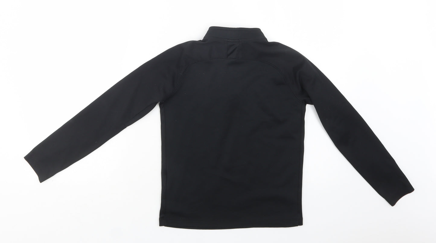 Nike Boys Black  Polyester Henley Sweatshirt Size 6-7 Years  Zip