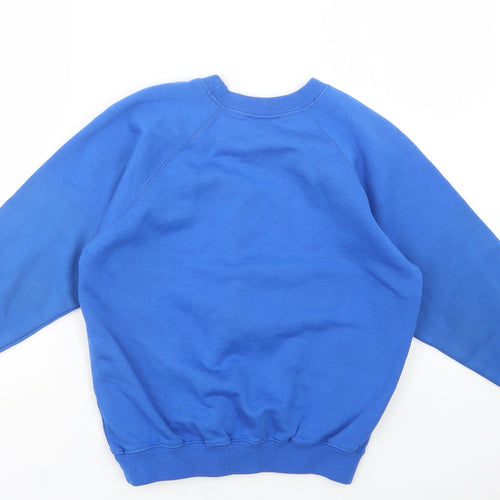 Preworn Girls Blue  Acrylic Pullover Sweatshirt Size 11-12 Years