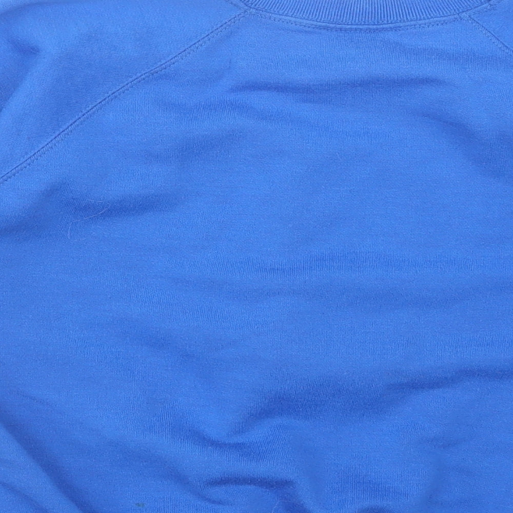 Preworn Girls Blue  Acrylic Pullover Sweatshirt Size 11-12 Years