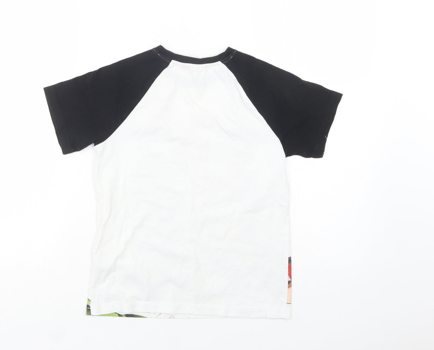 NEXT Boys White Colourblock Cotton Basic T-Shirt Size 9 Years Crew Neck  - Marvel