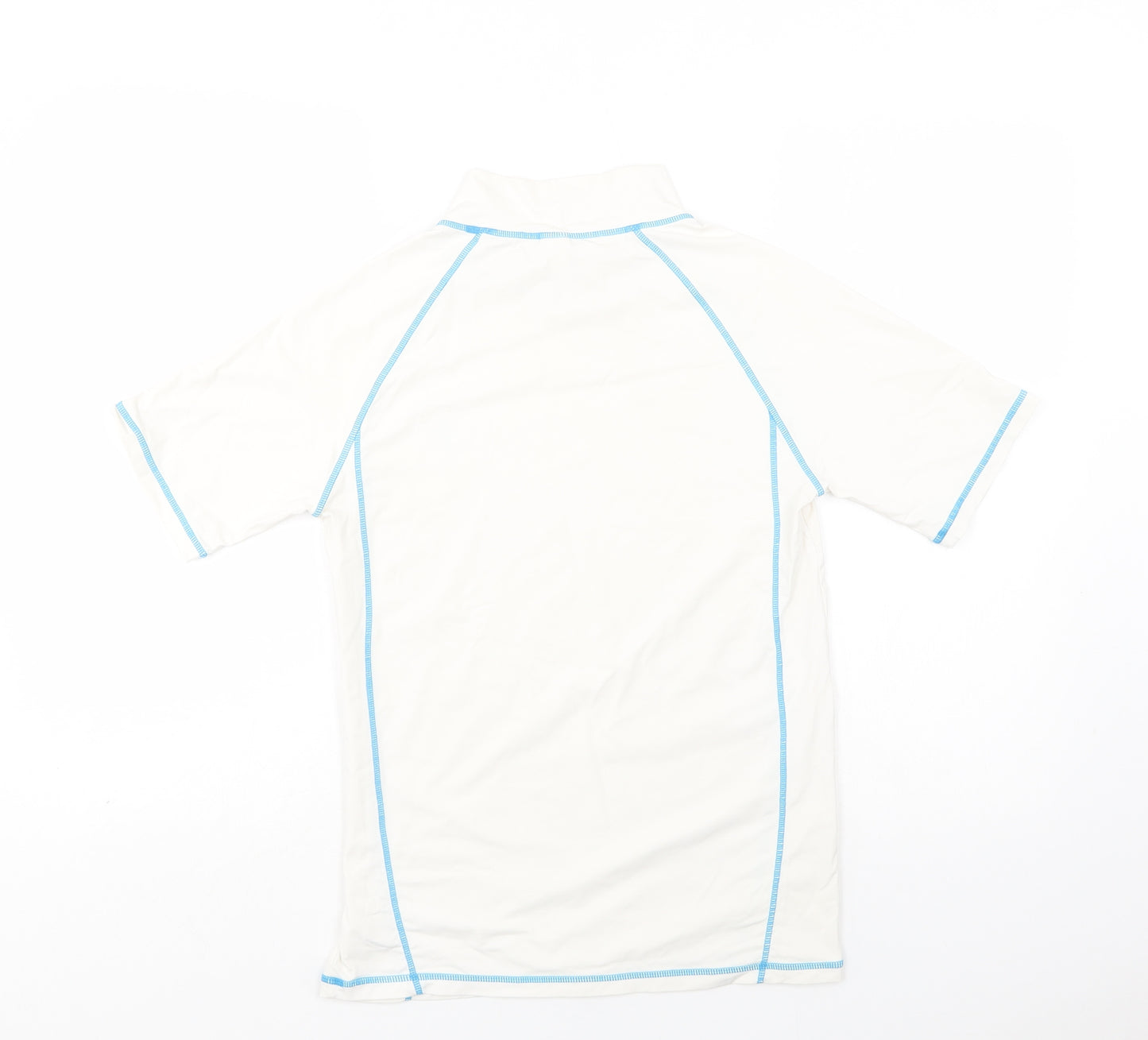NEXT Boys White  Nylon Basic T-Shirt Size 16 Years Mock Neck