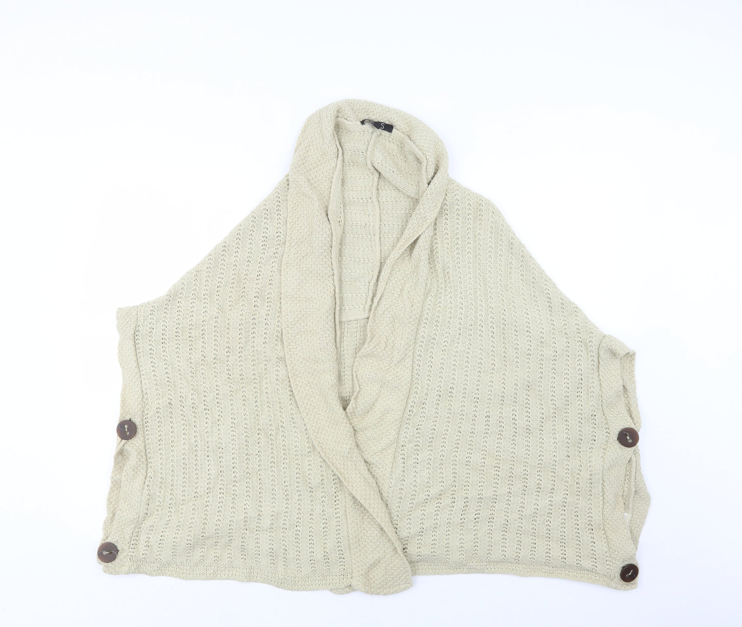 ASOS Womens Beige Collared  Acrylic Cardigan Jumper Size 8