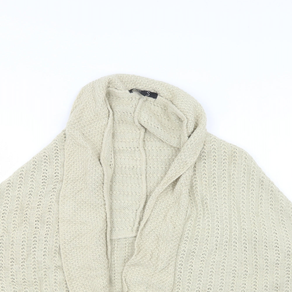 ASOS Womens Beige Collared  Acrylic Cardigan Jumper Size 8
