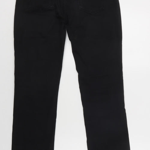 Windsor Mens Black  Cotton Straight Jeans Size 28 L33 in Regular Button