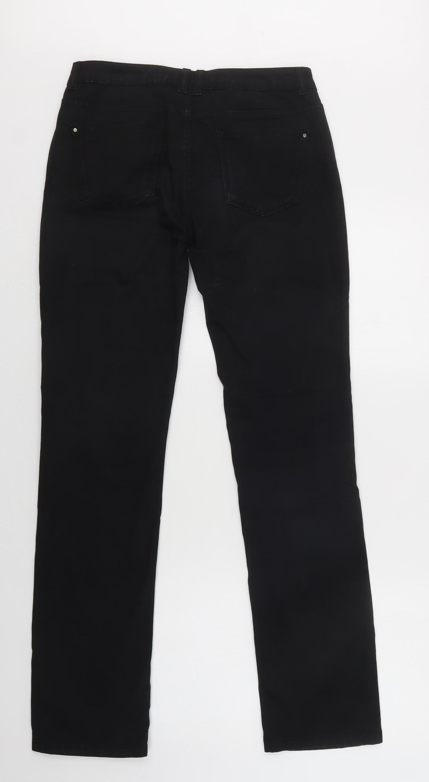 Windsor Mens Black  Cotton Straight Jeans Size 28 L33 in Regular Button
