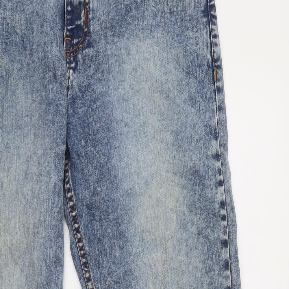 Boohoo Man Mens Blue  Cotton Skinny Jeans Size 36 L34 in Regular Button