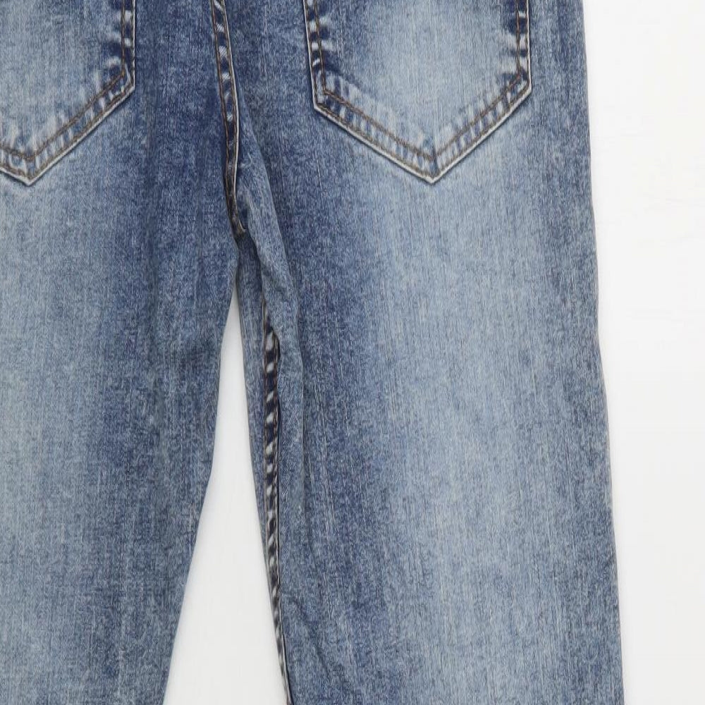 Boohoo Man Mens Blue  Cotton Skinny Jeans Size 36 L34 in Regular Button