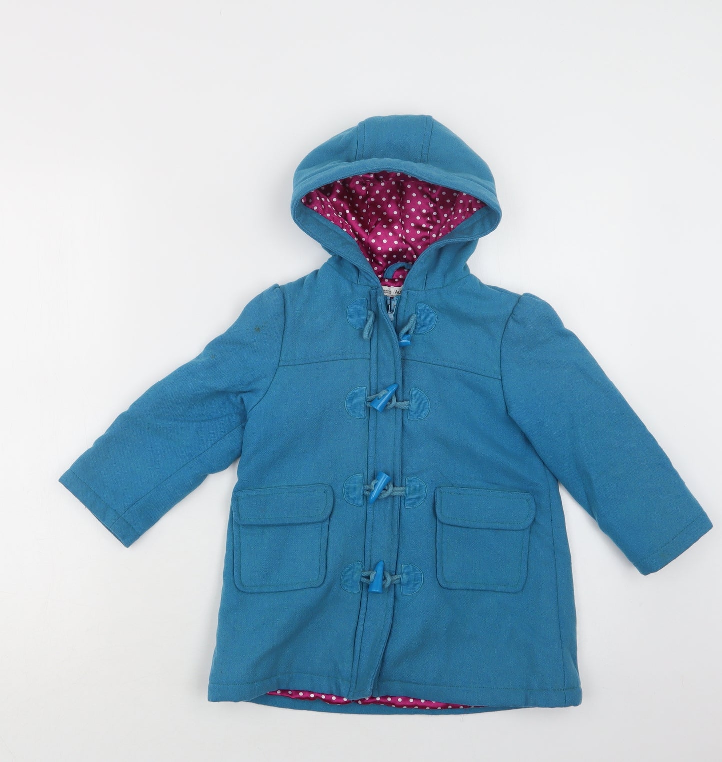 M&S Girls Black   Pea Coat Coat Size 2-3 Years  Zip