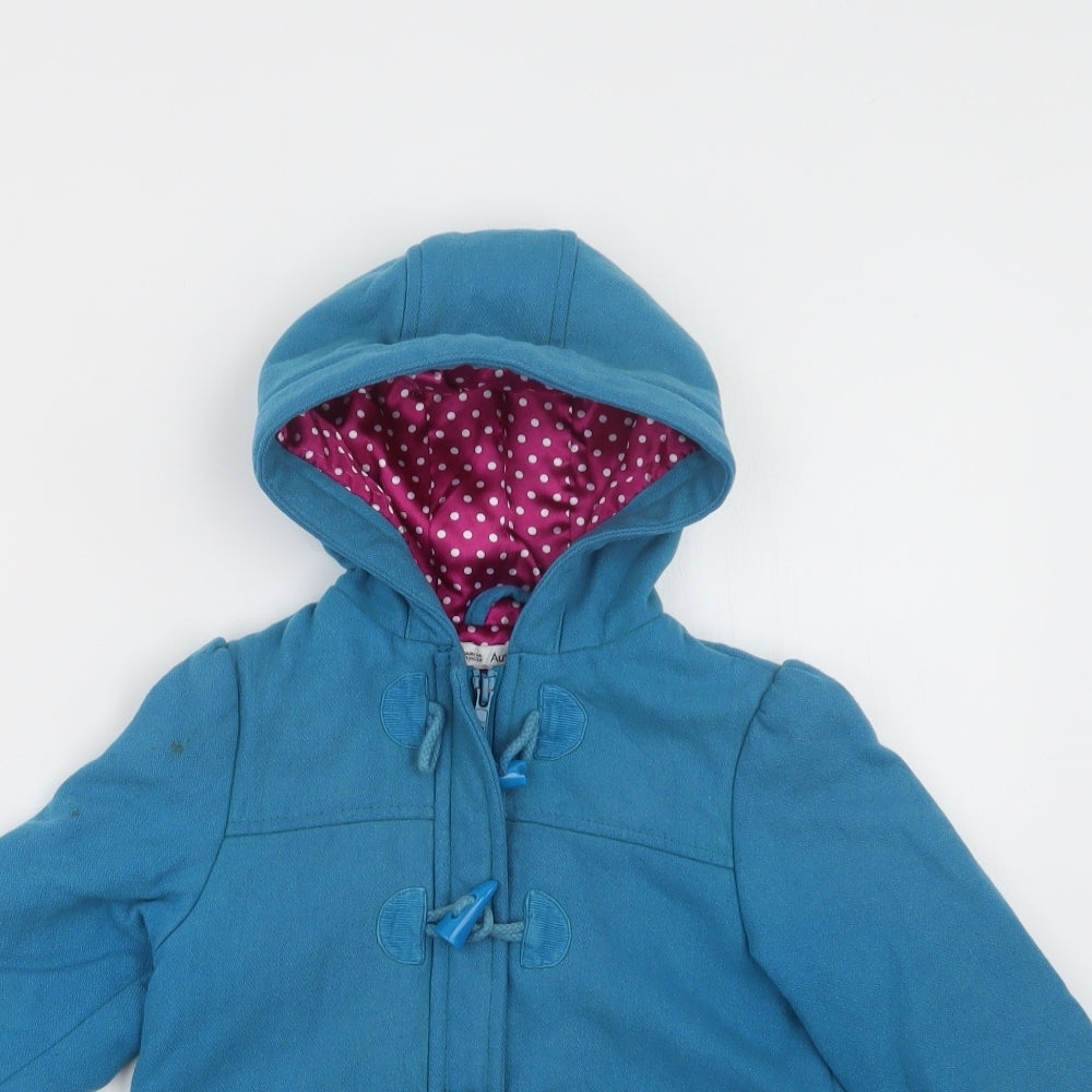 M&S Girls Black   Pea Coat Coat Size 2-3 Years  Zip