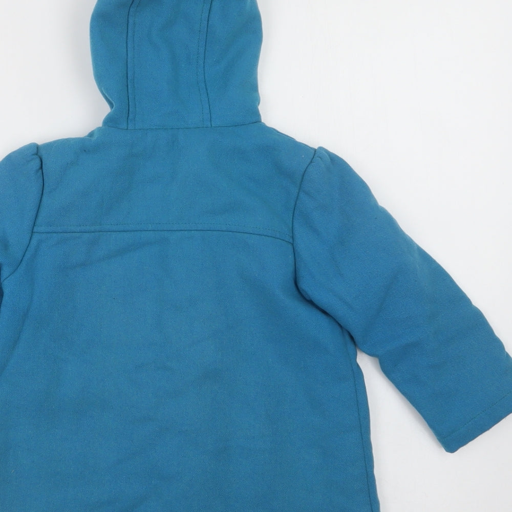 M&S Girls Black   Pea Coat Coat Size 2-3 Years  Zip