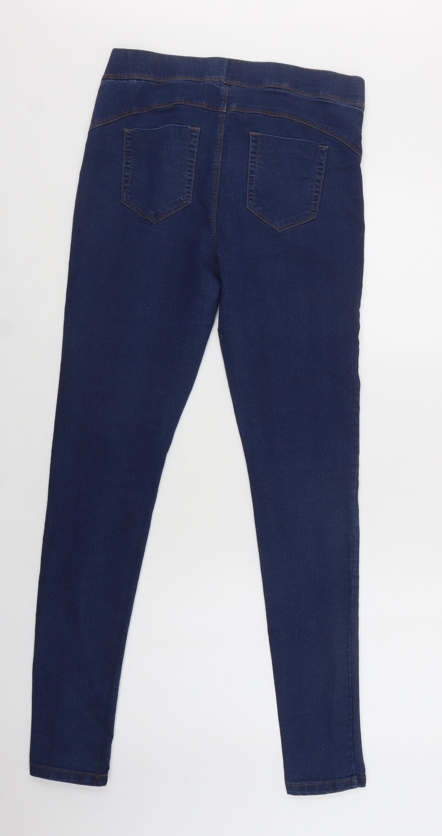 Primark Womens Blue  Cotton Jegging Leggings Size 14 L32 in