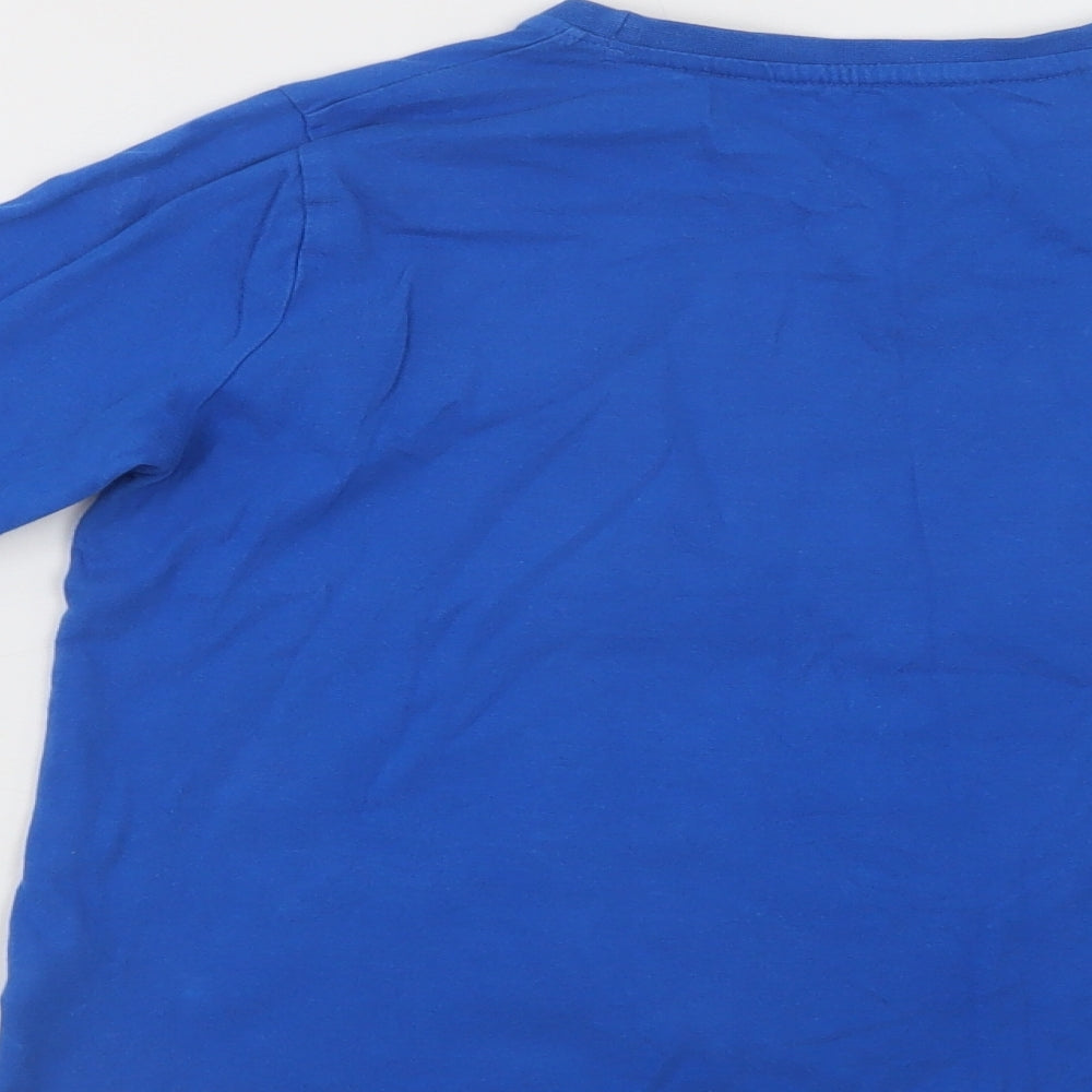 F&F Boys Blue  Cotton  Pyjama Top Size 9-10 Years   - Santa