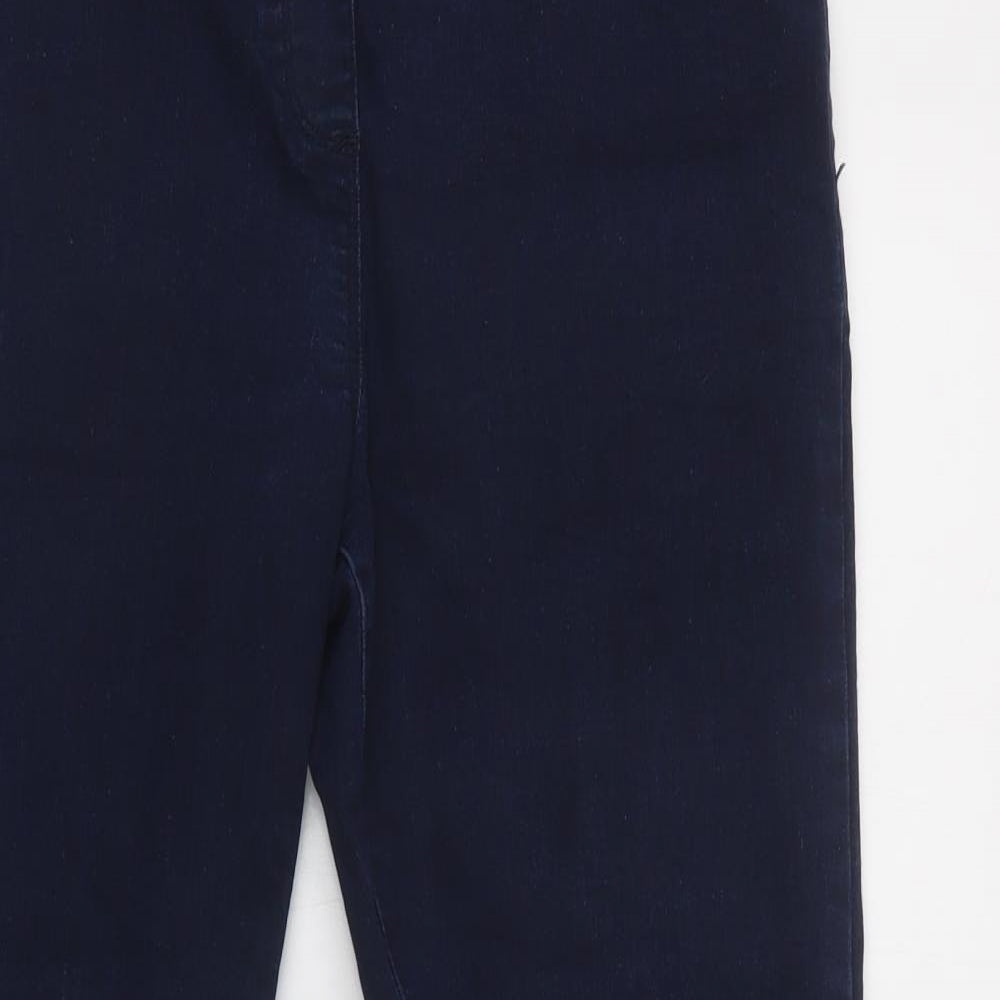 M &Co Womens Blue  Cotton Jegging Leggings Size 14 L31 in