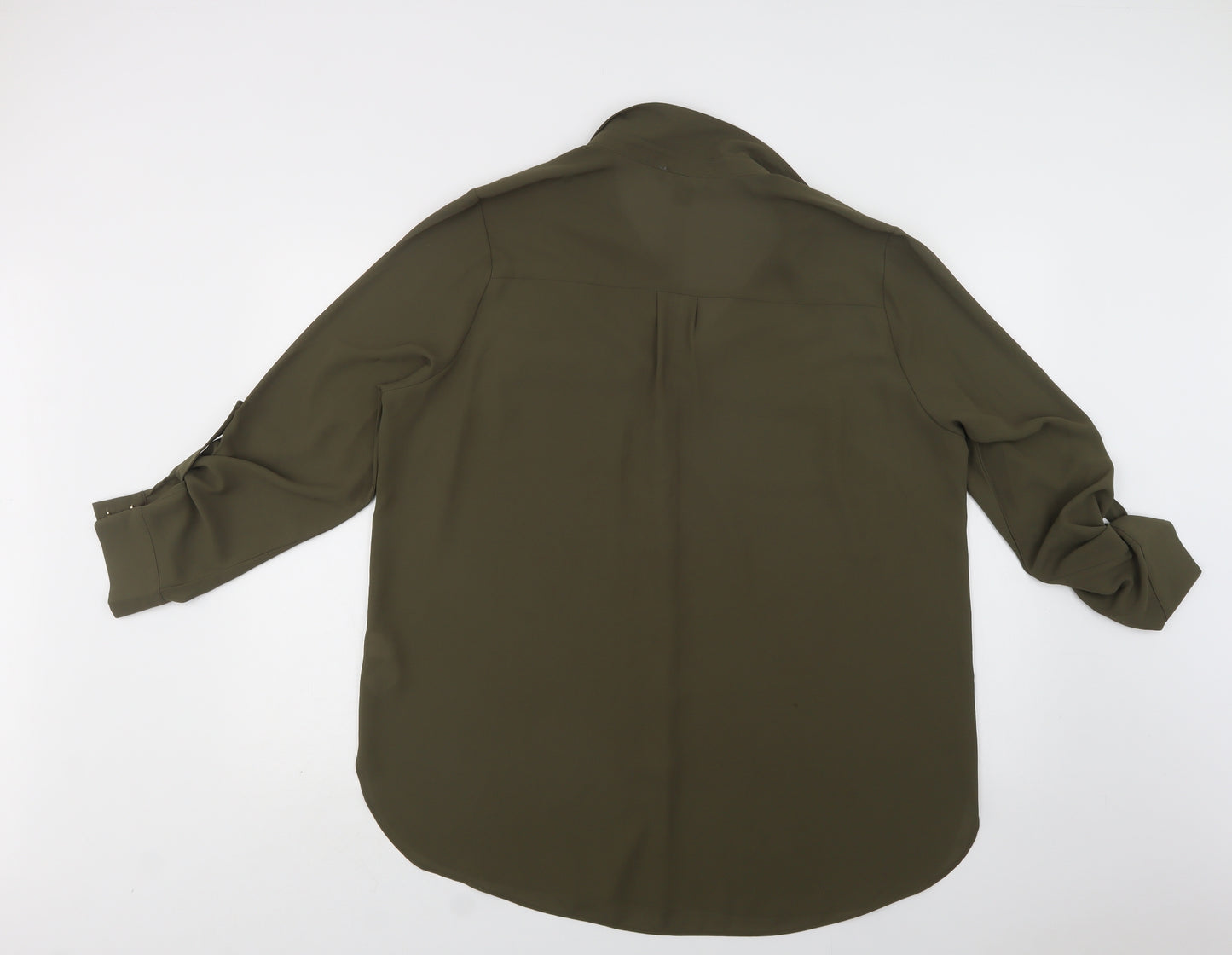 Primark Womens Green  Polyester Tunic Button-Up Size 18 Collared