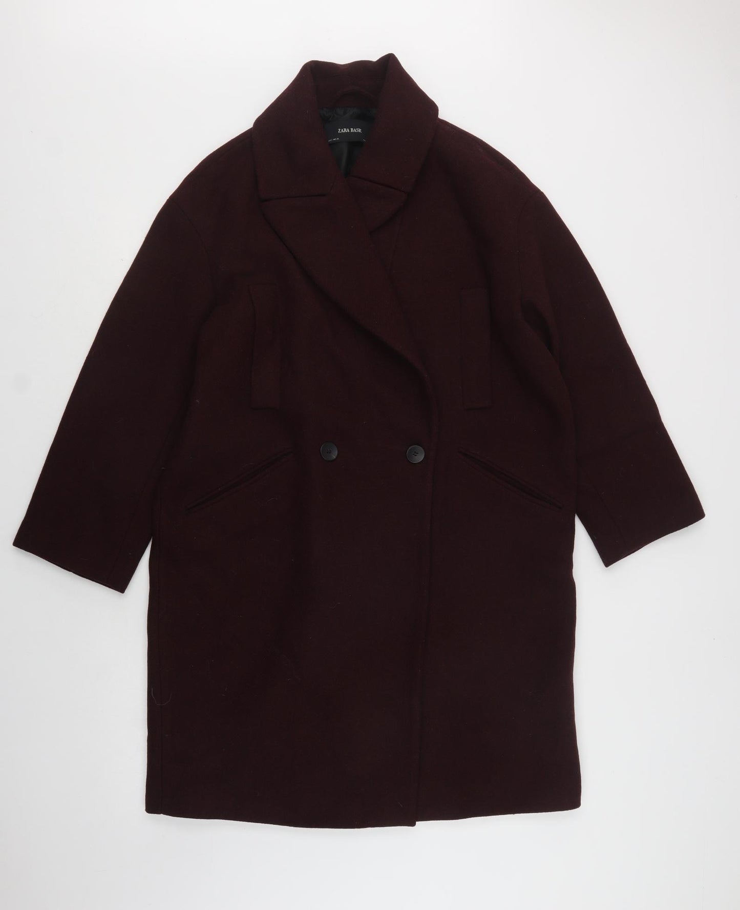Zara Womens Purple   Pea Coat Coat Size S  Button