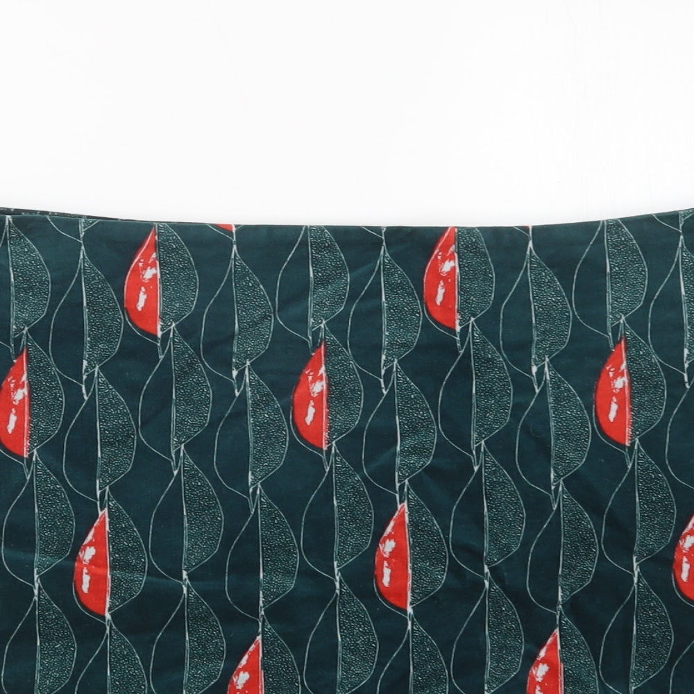 White Stuff Womens Green Geometric Cotton Straight & Pencil Skirt Size 16   Zip