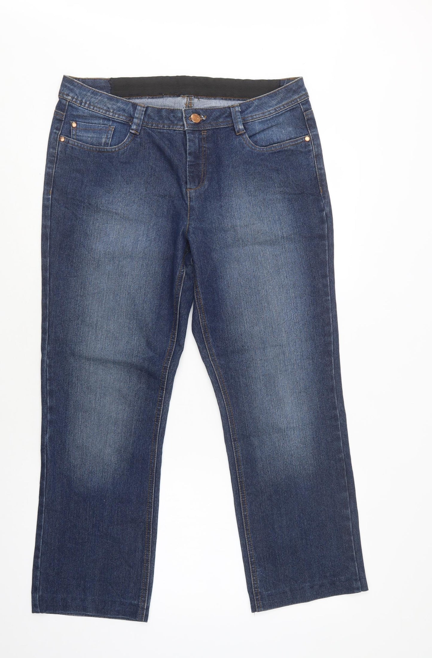 C&A Mens Blue  Cotton Straight Jeans Size 34 L29 in Regular Button