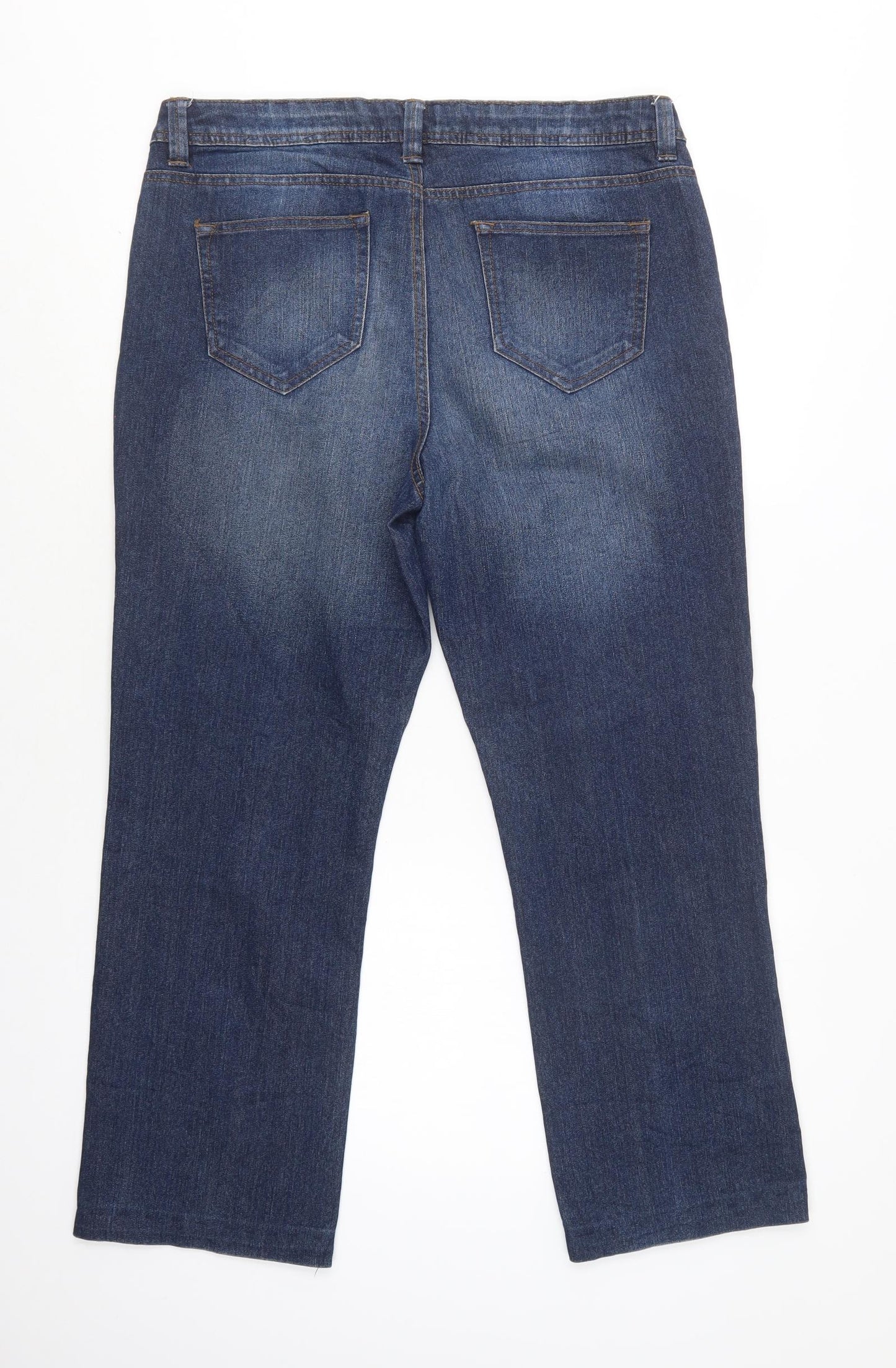 C&A Mens Blue  Cotton Straight Jeans Size 34 L29 in Regular Button