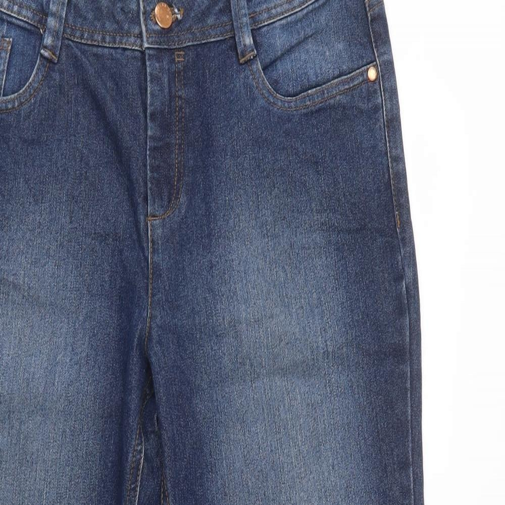 C&A Mens Blue  Cotton Straight Jeans Size 34 L29 in Regular Button
