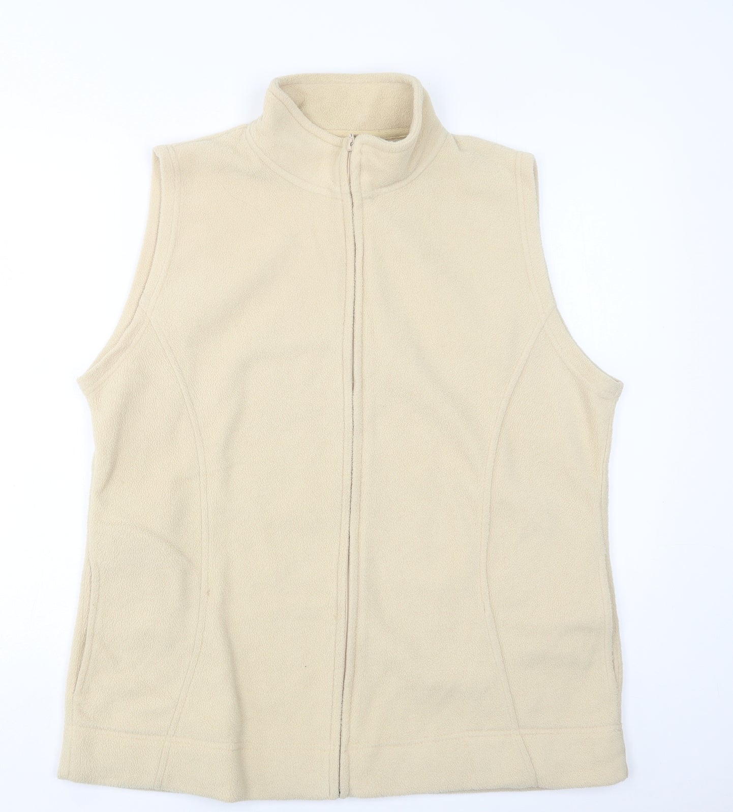 EWM Womens Beige  Polyester Vest Sweatshirt Size 18  Zip