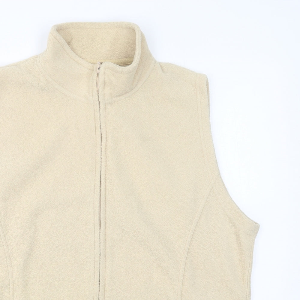 EWM Womens Beige  Polyester Vest Sweatshirt Size 18  Zip
