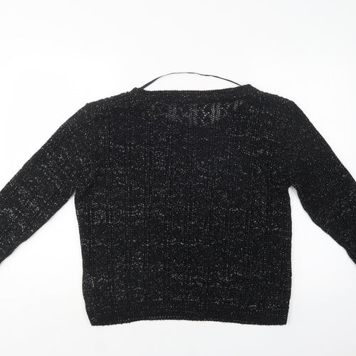 Primark Womens Black Round Neck  Acrylic Pullover Jumper Size 12