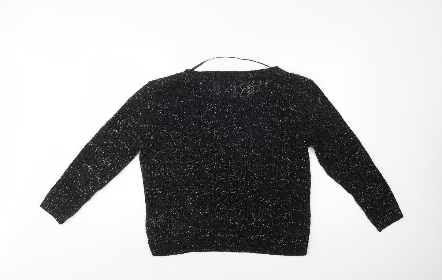 Primark Womens Black Round Neck  Acrylic Pullover Jumper Size 12