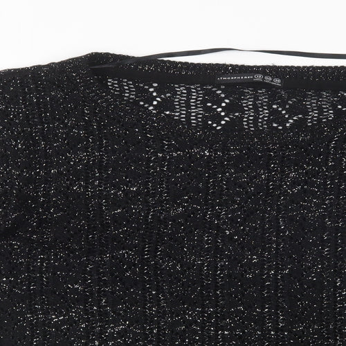 Primark Womens Black Round Neck  Acrylic Pullover Jumper Size 12