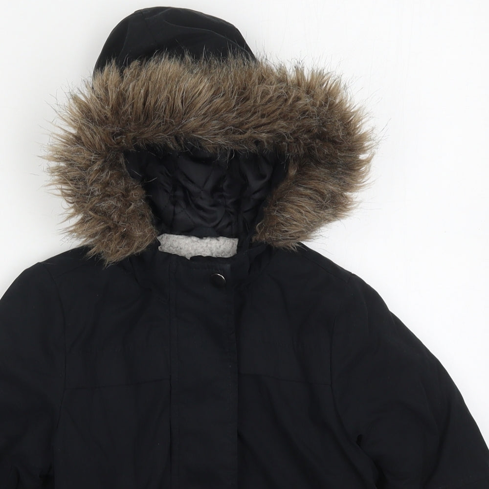 La Redoute Boys Black   Parka Coat Size 4 Years  Zip