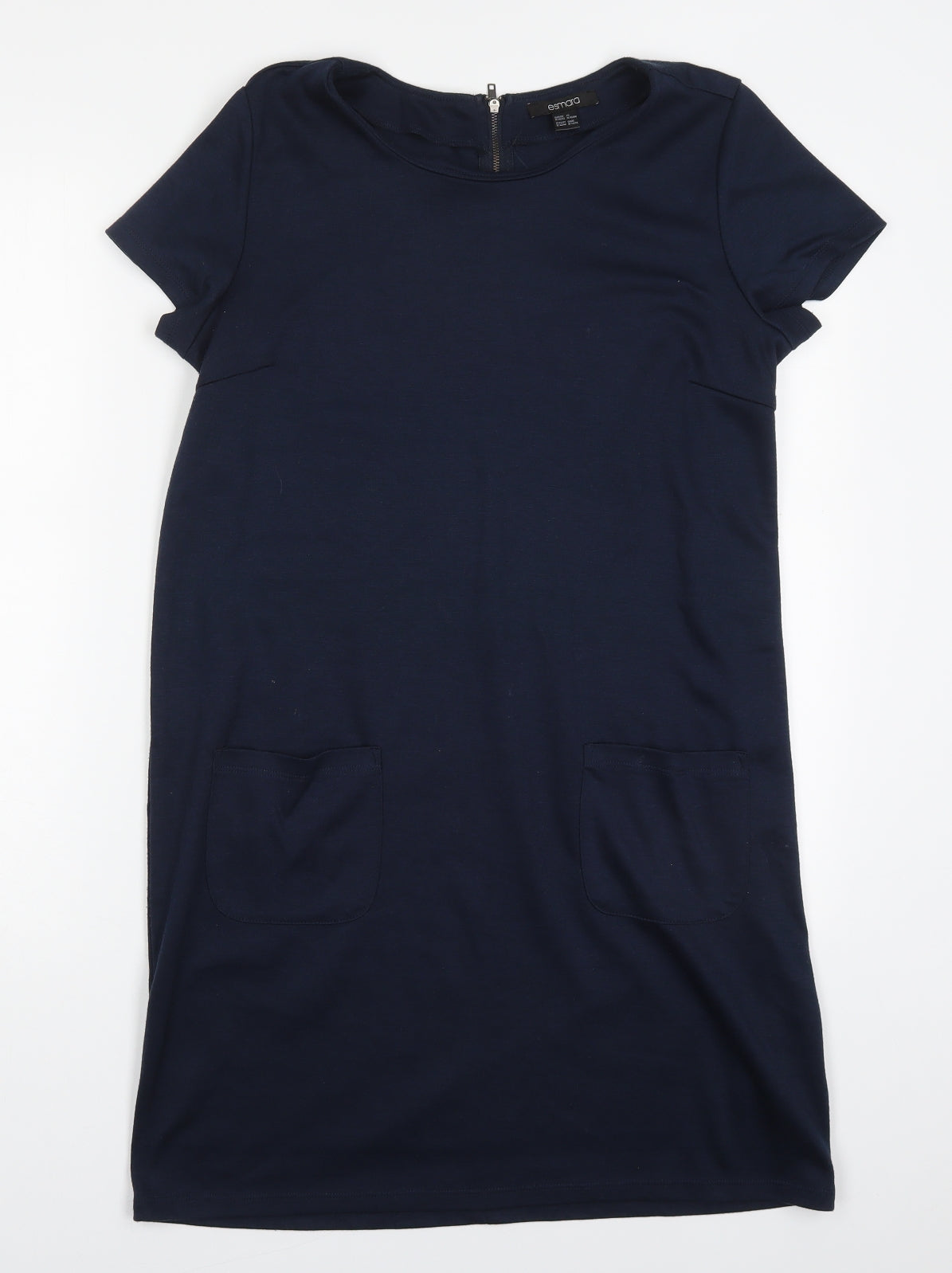 ESMARA Womens Blue  Polyester Shift  Size 14  Round Neck Zip
