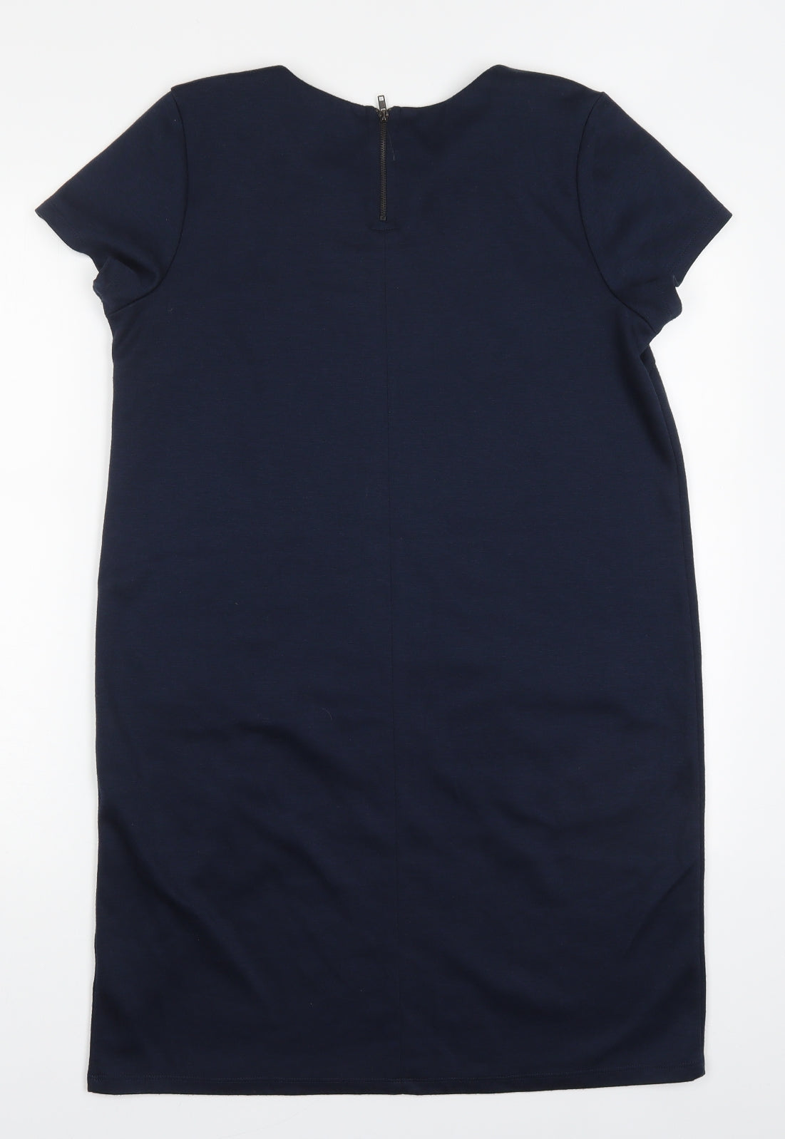 ESMARA Womens Blue  Polyester Shift  Size 14  Round Neck Zip