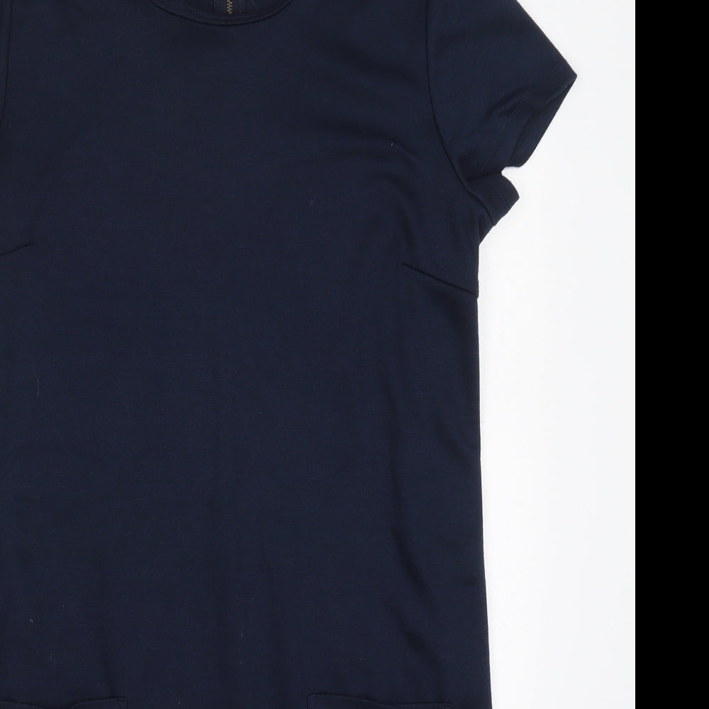 ESMARA Womens Blue  Polyester Shift  Size 14  Round Neck Zip