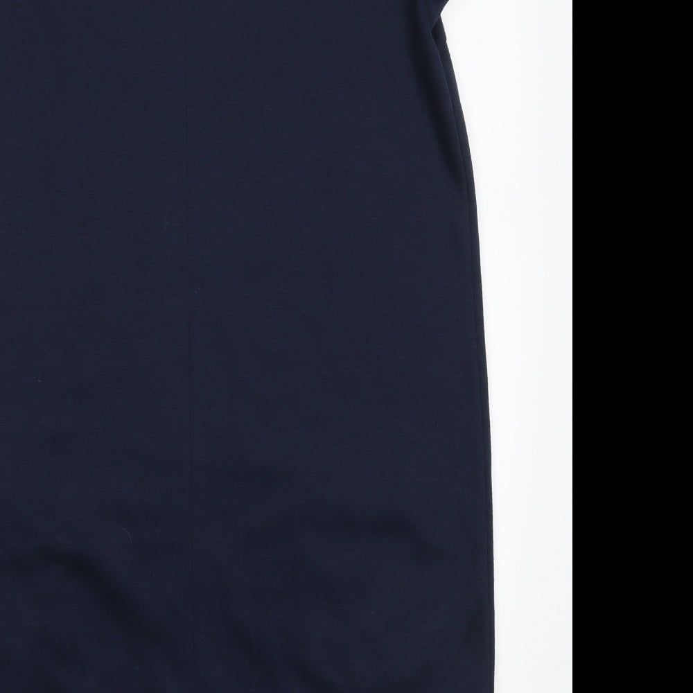 ESMARA Womens Blue  Polyester Shift  Size 14  Round Neck Zip