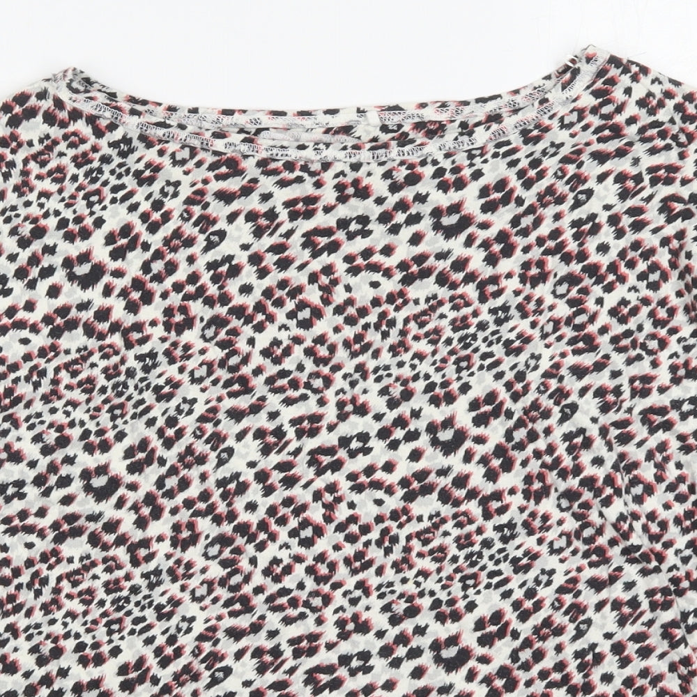 NEXT Womens Grey Animal Print Cotton Pullover Sweatshirt Size 14  Pullover - Pink