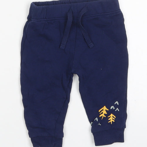 M&Co Baby Blue  Cotton Sweatpants Trousers Size 3-6 Months  Drawstring