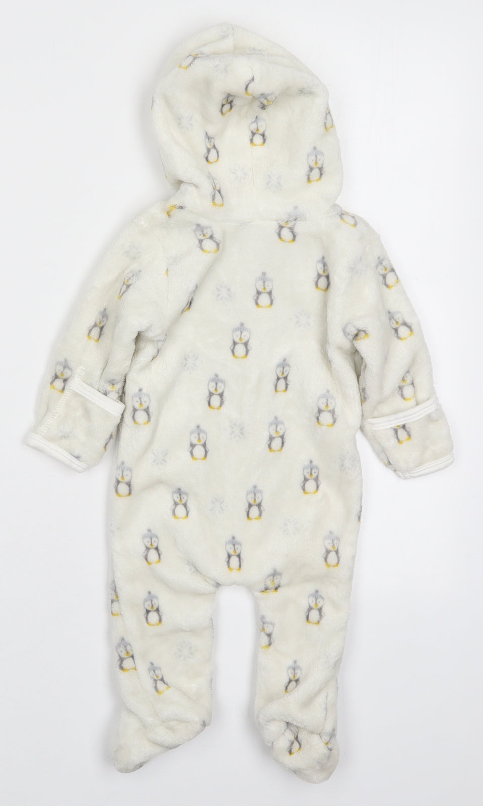 Baby Mack Baby White Solid Cotton Cami One Piece Size 3-6 Months  Zip - Penguis