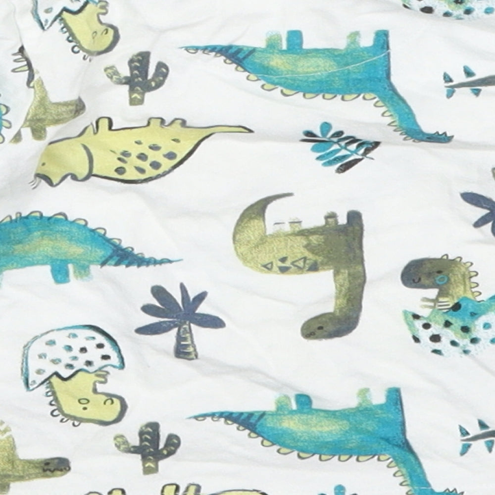 Nutmeg Boys Green  Cotton Basic T-Shirt Size 6-9 Months Crew Neck Pullover - Dinosaurs